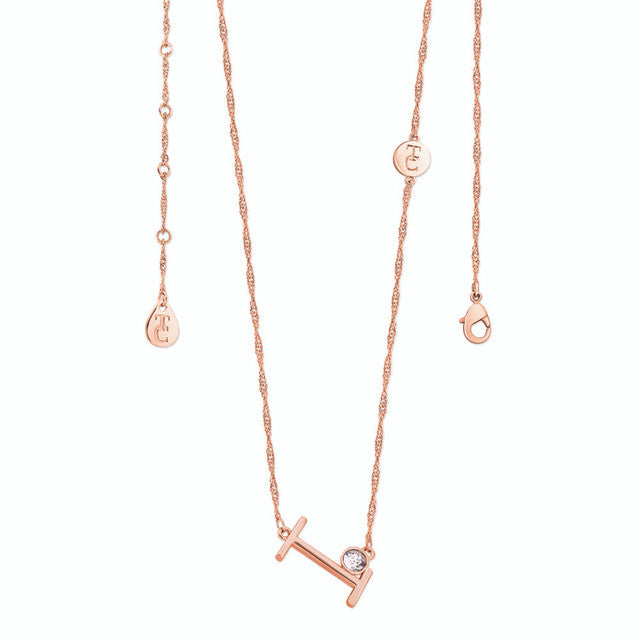 Tipperary Crystal Letter "I" Initial Necklace - Rose Gold | 141704