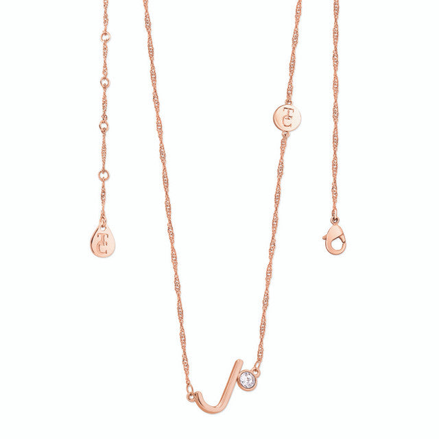 Tipperary Crystal Letter "J" Initial Necklace - Rose Gold | 141711