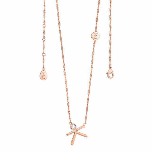 Tipperary Crystal Letter "K" Initial Necklace - Rose Gold | 141728
