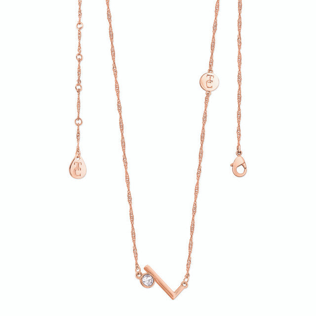 Tipperary Crystal Letter "L" Initial Necklace - Rose Gold | 141735
