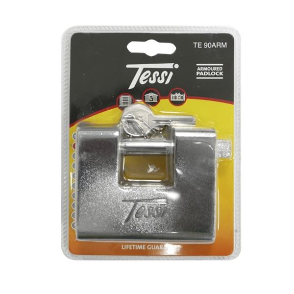 Tessi 90mm Armoured Shutter Padlock | Roller Door Lock