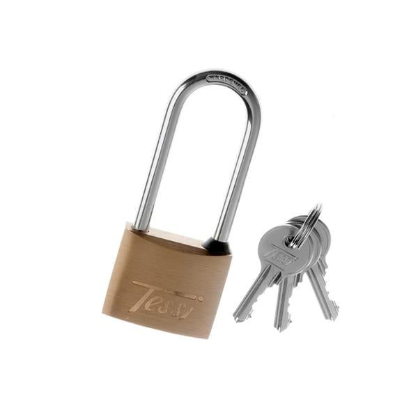 Tessi 40mm Long Shackle Solid Brass Padlock | Hasp Lock
