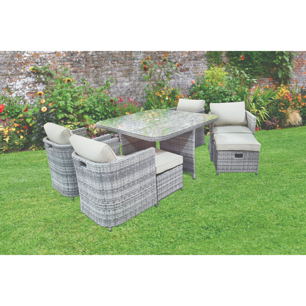 Capri 4 + 4 Seater Rattan Cube Garden Furniture Set | 241358