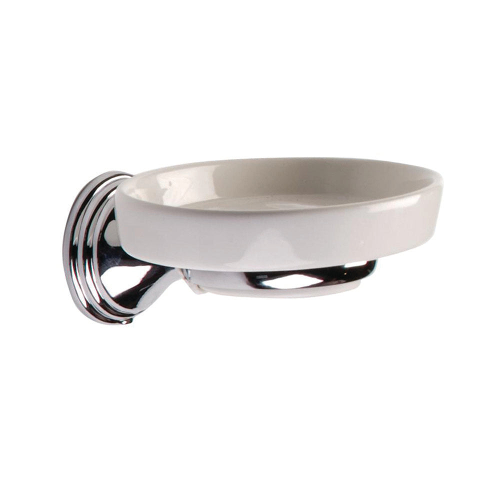 Tema Arno Soap Dish Chrome With Ceramic Dish | T88684