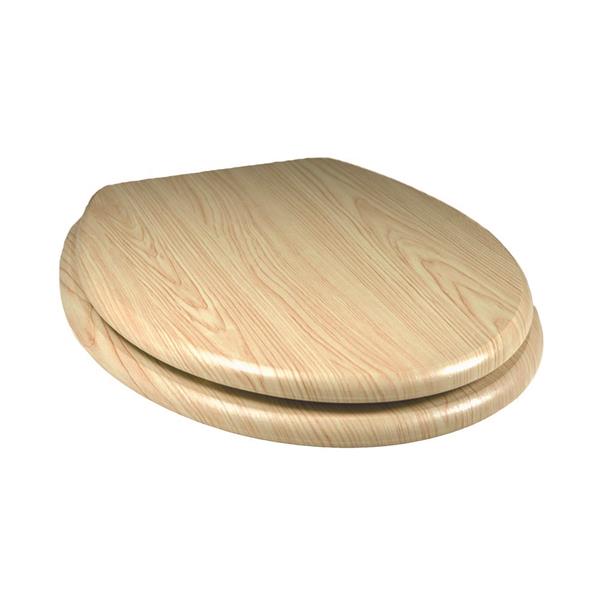 Wooden Toilet Seat 42x37cm Stainless Steel | Pine Effect