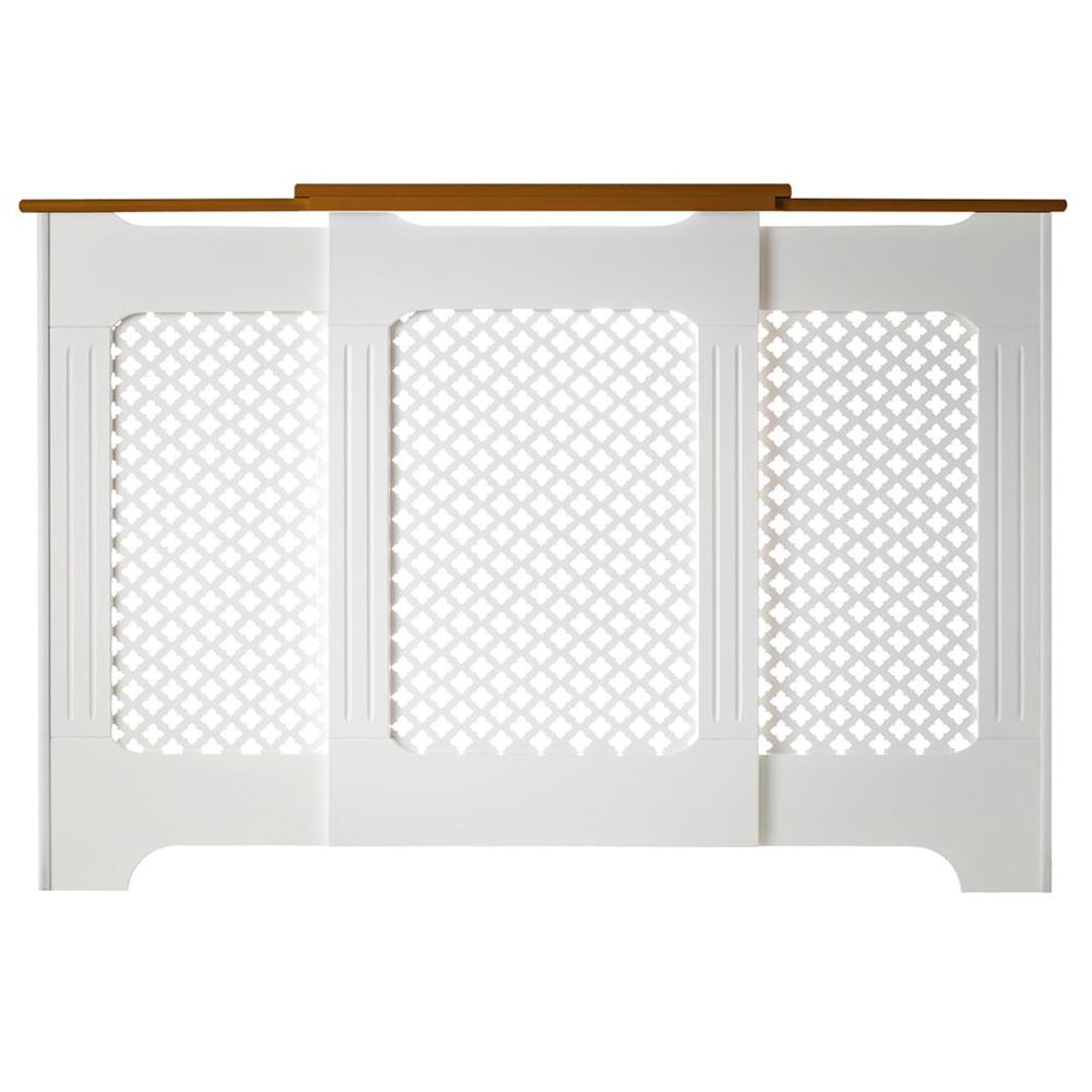 Tema Classic Adjustable Radiator Cabinet Cover - White & Oak - Large | RADCAD203WK