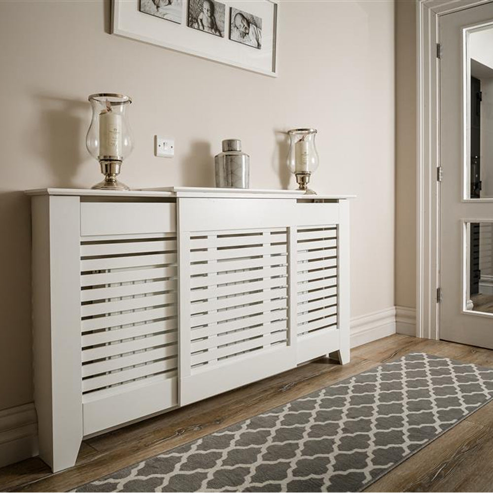 Tema Contempory Adjustable Radiator Cabinet Cover - White - Medium | RCDCAD02W