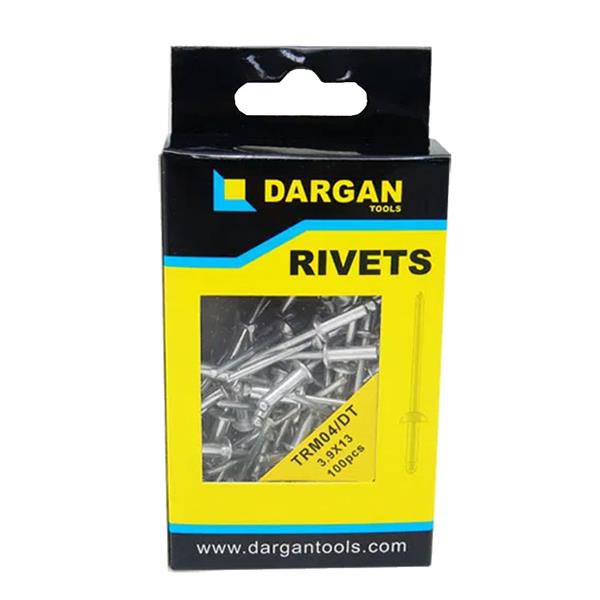 Dargan 3.9 x 13 Aluminium Pop Rivets 100 Pack | Rivets