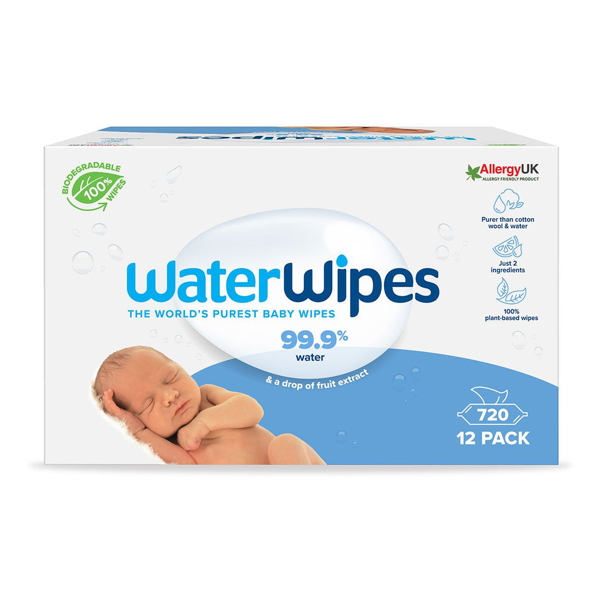 Water Wipes Baby Wipes 720 Pack ( 12 x 60 Pack )