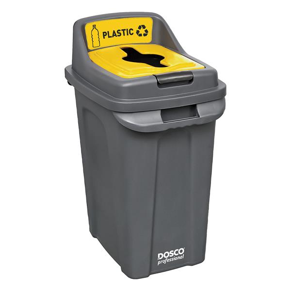 Dosco Recycling Bin 70 Litre - Black / Yellow - Plastic | 55373
