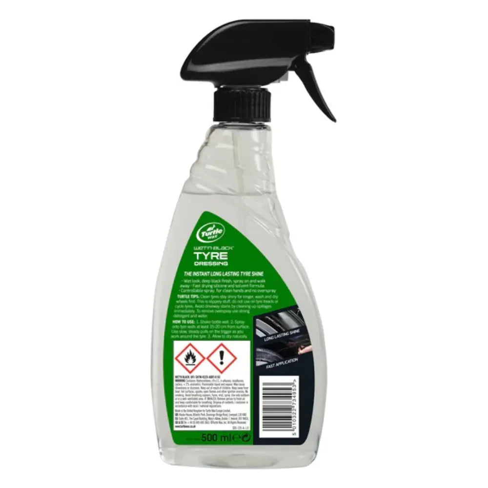 Turtle Wax Wet and Black Tyre Dressing 500ml Spray Bottle | PRR.TW51801
