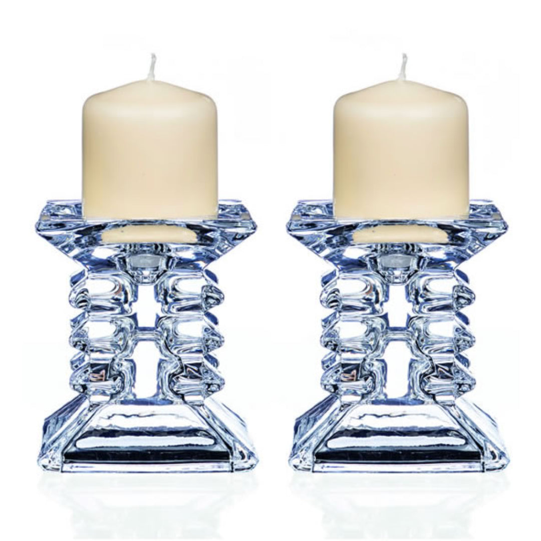Newgrange Living Ziggy Pillar Candleholder Pair 8.5cm | 1002286