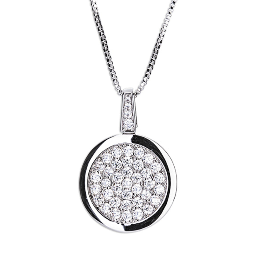 Newgrange Living Diamante Round Pendant - Silver | 600005