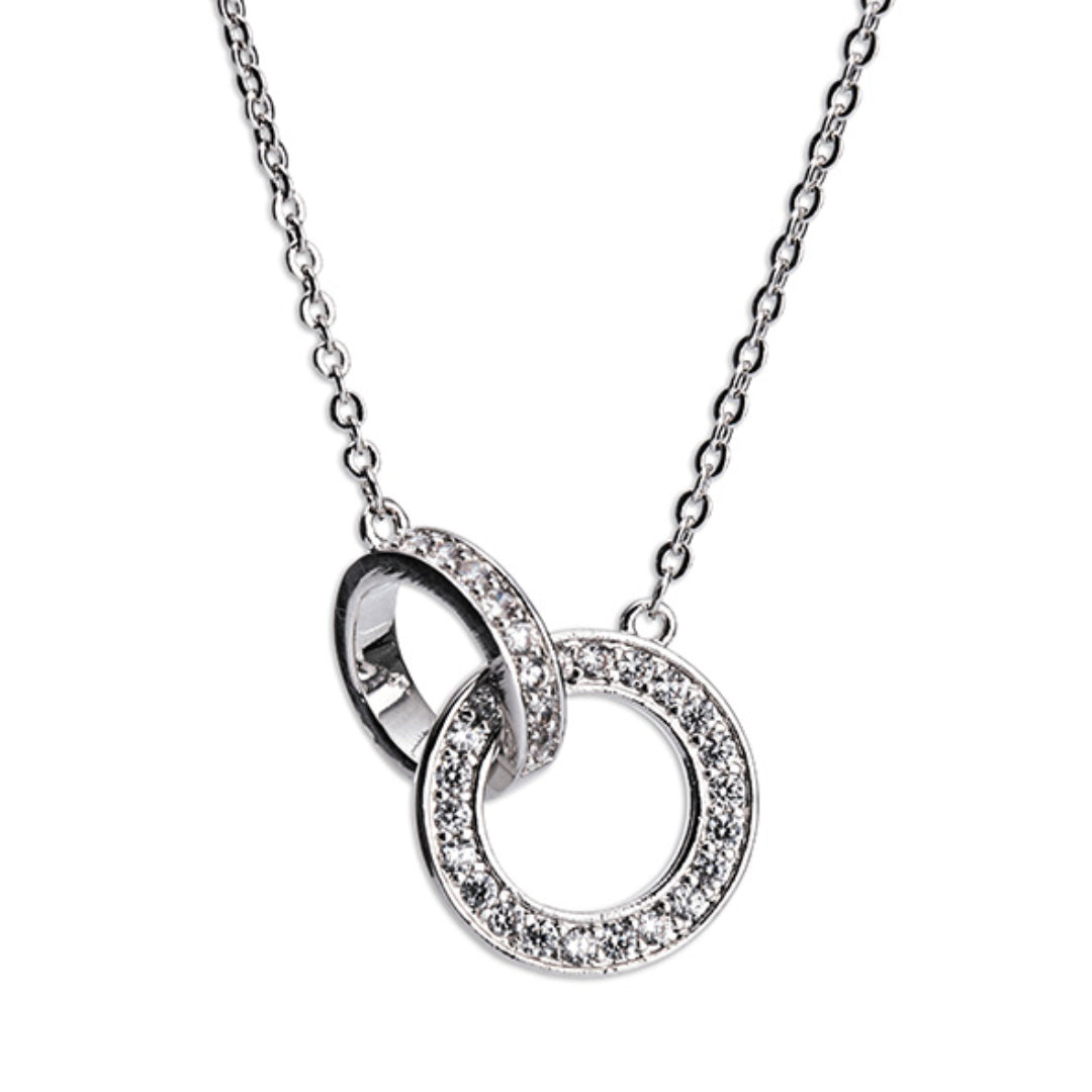 Newgrange Living Interlocking Diamante Necklace - Silver | 600010