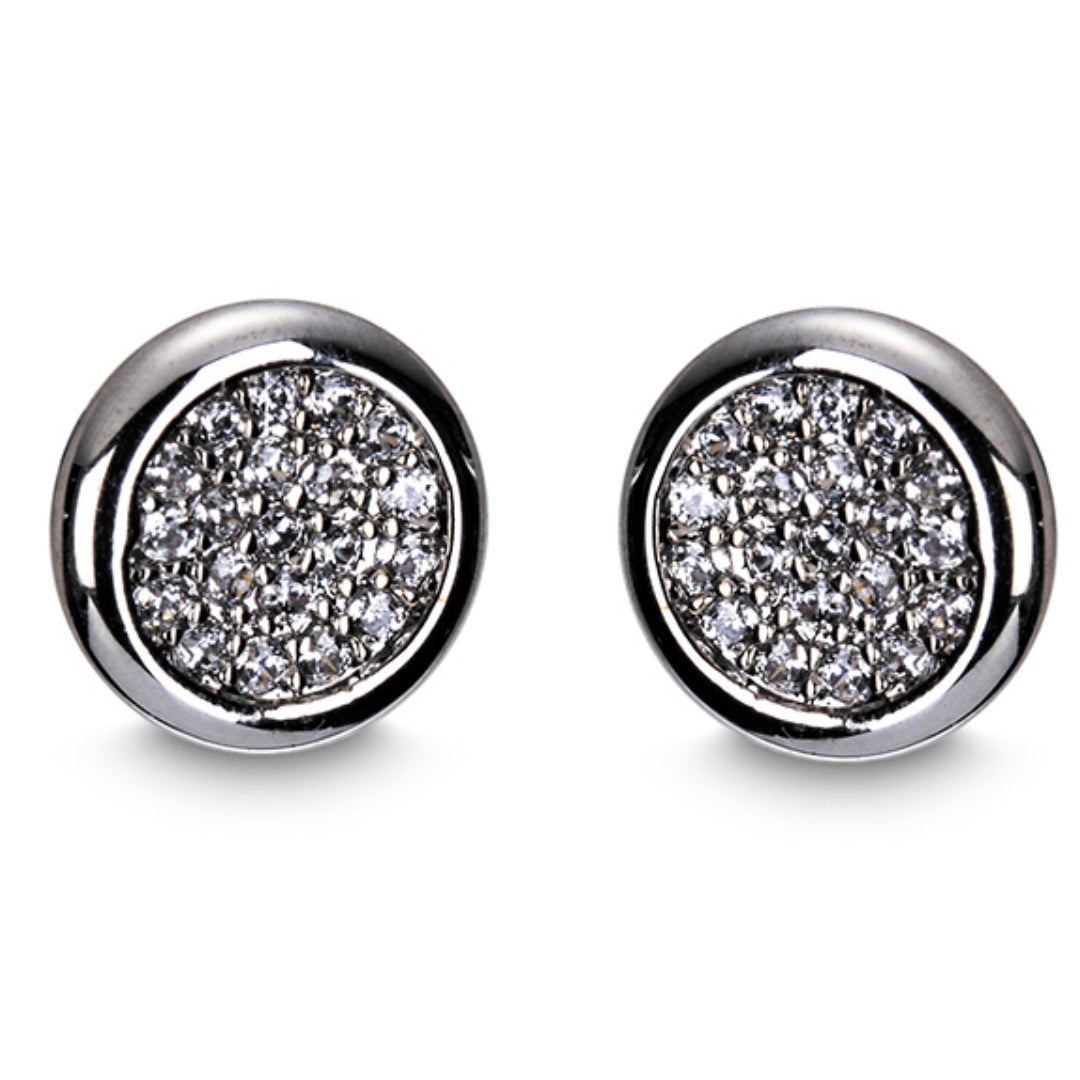 Newgrange Living Diamante Round Earrings - Silver | 600018