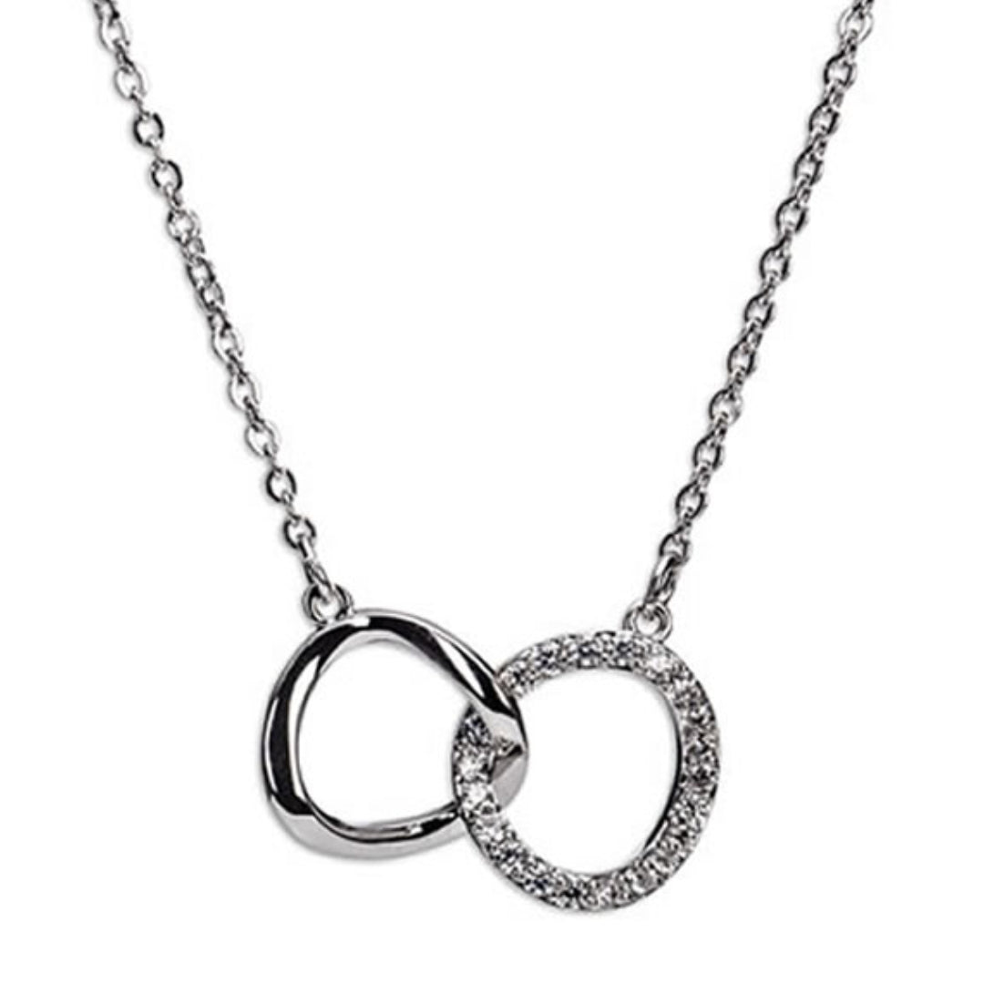 Newgrange Living Interlocking Diamante Rings Necklace - Silver | 600046