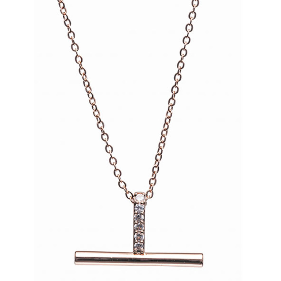 Newgrange Living T Bar Pendant - Rose Gold | 600063