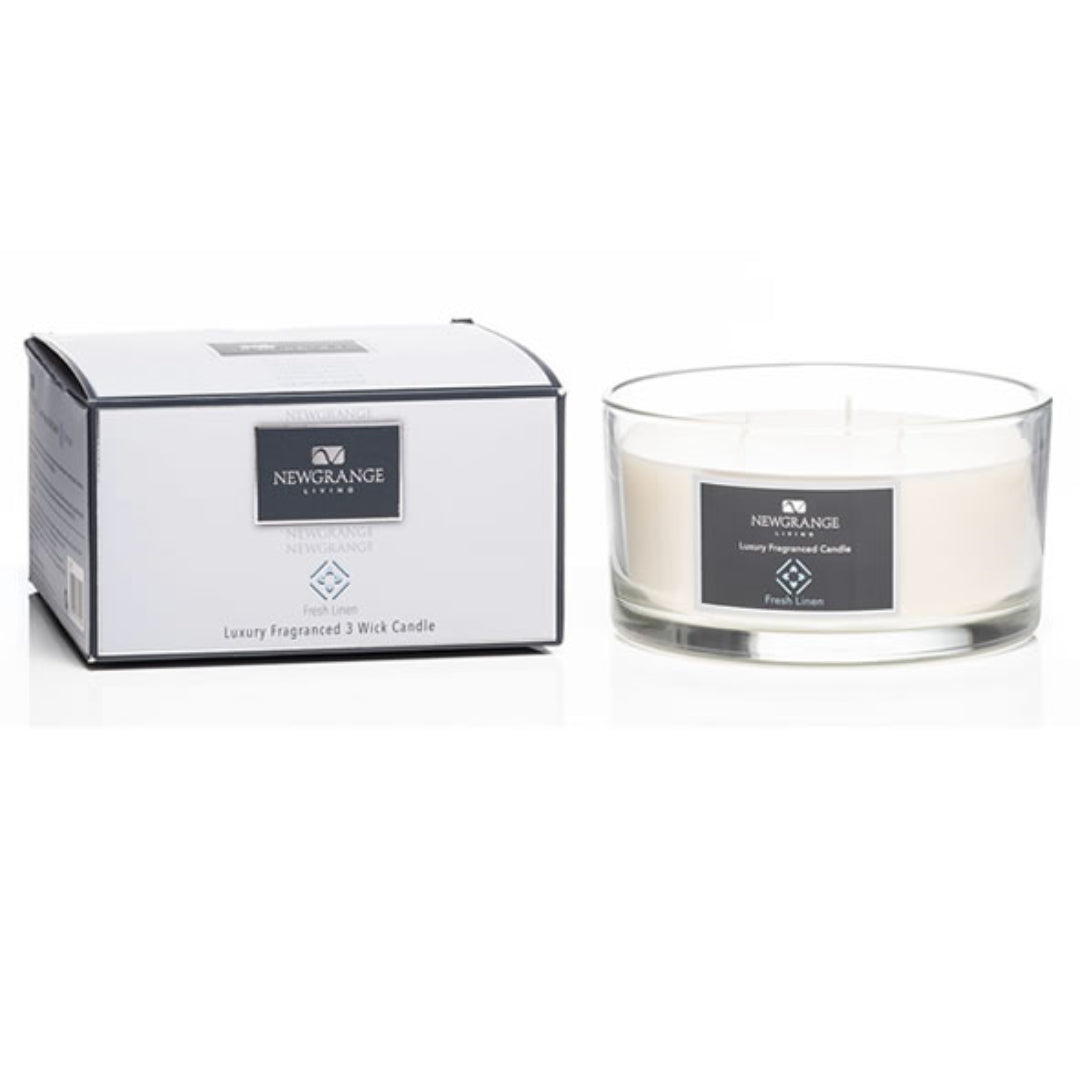 Newgrange Living Luxury 3 Wick Candle - Fresh Linen | 9127