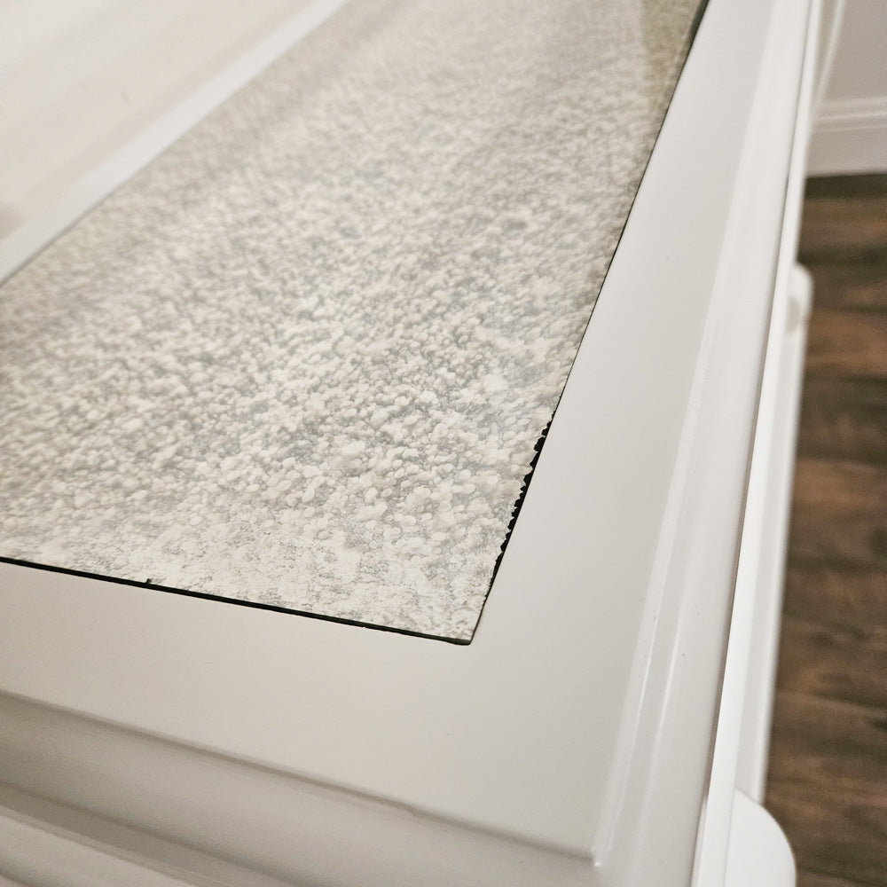 Tara Lane Scroll Console Table with Antique Mirror 120cm - Ivory | TL5922