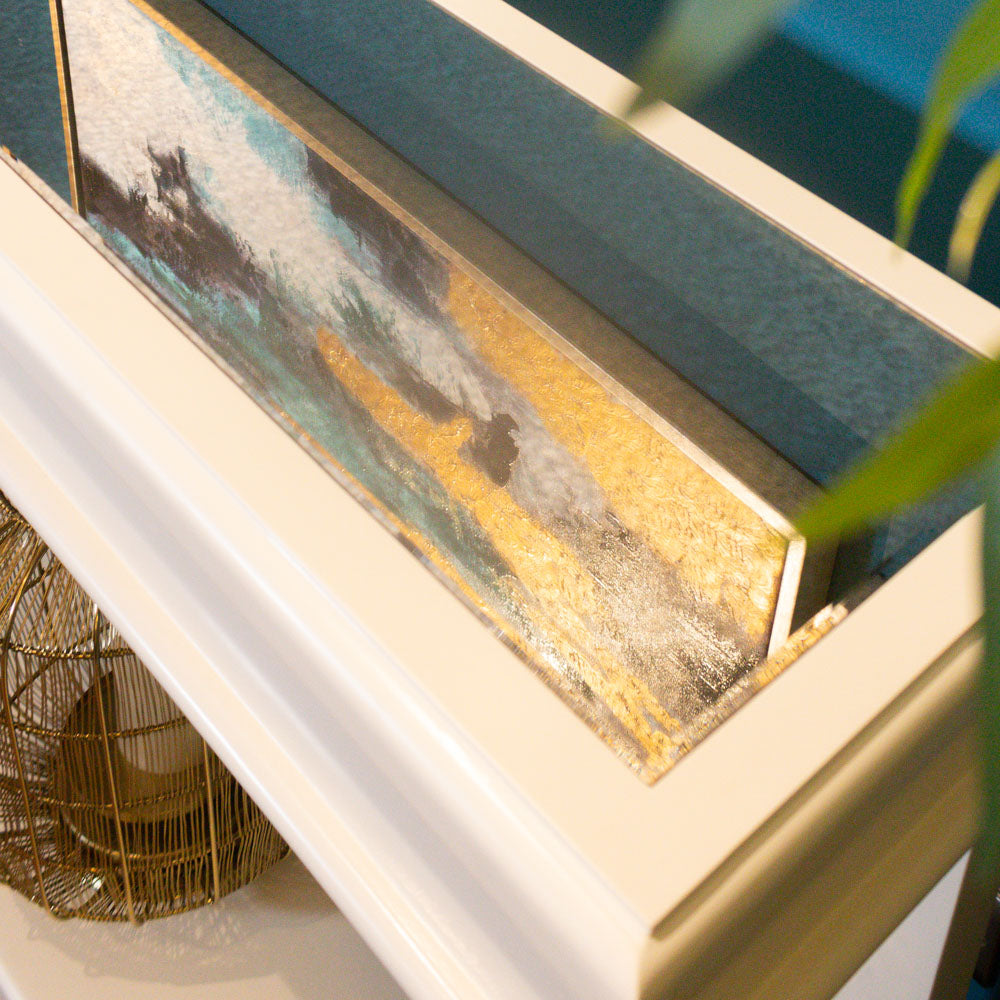 Tara Lane Scroll Console Table with Antique Mirror 120cm - Ivory | TL5922