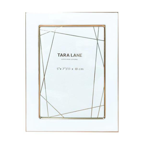 Tara Lane Ella Photo Frame 5 x 7 - White / Gold | TL6363