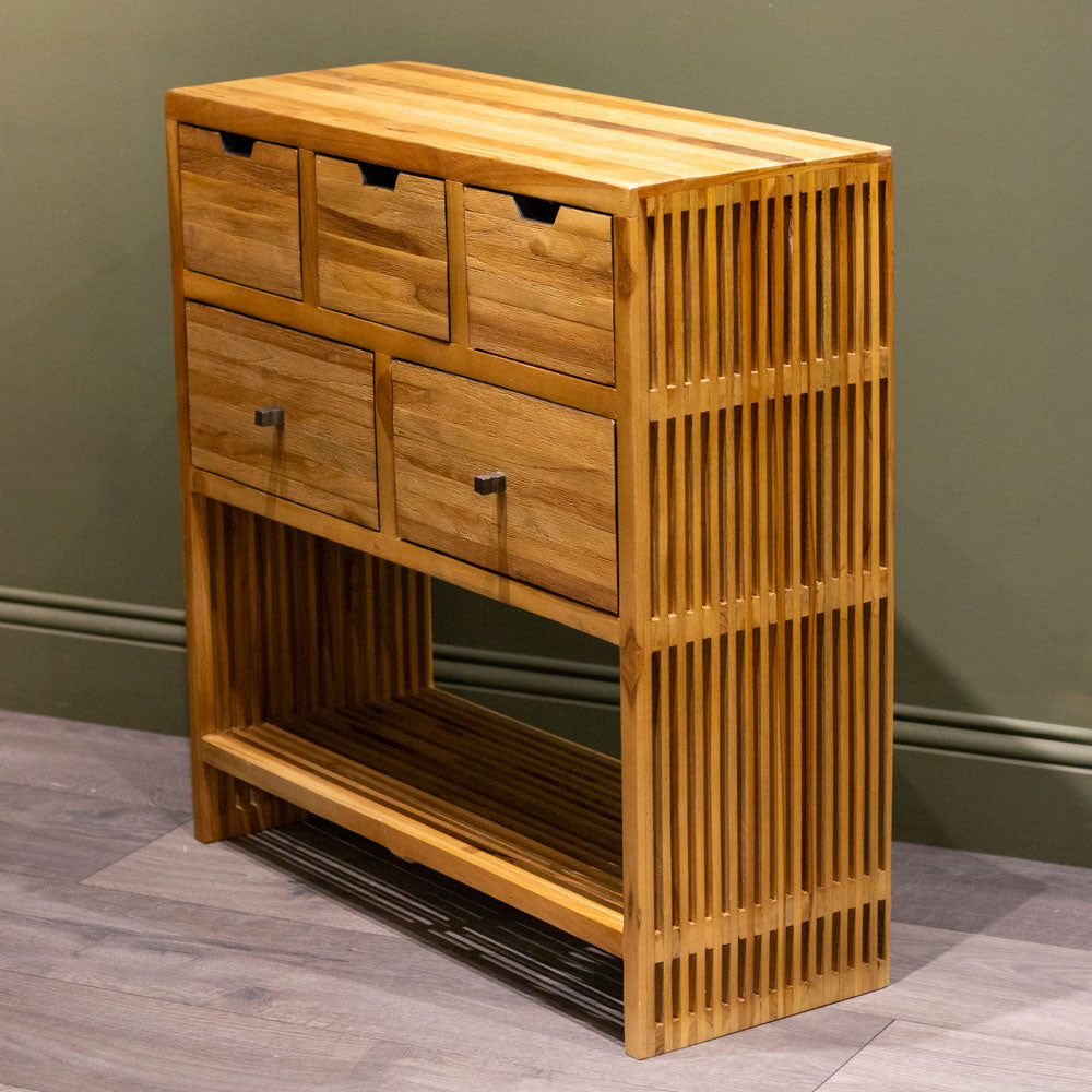 Tara Lane Bari 5 Drawer Console - Teak | TL6445