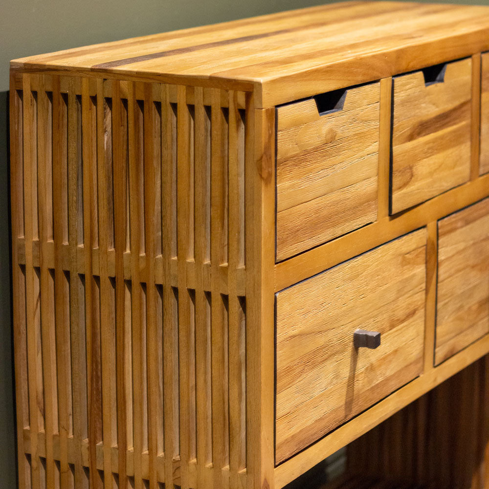 Tara Lane Bari 5 Drawer Console - Teak | TL6445