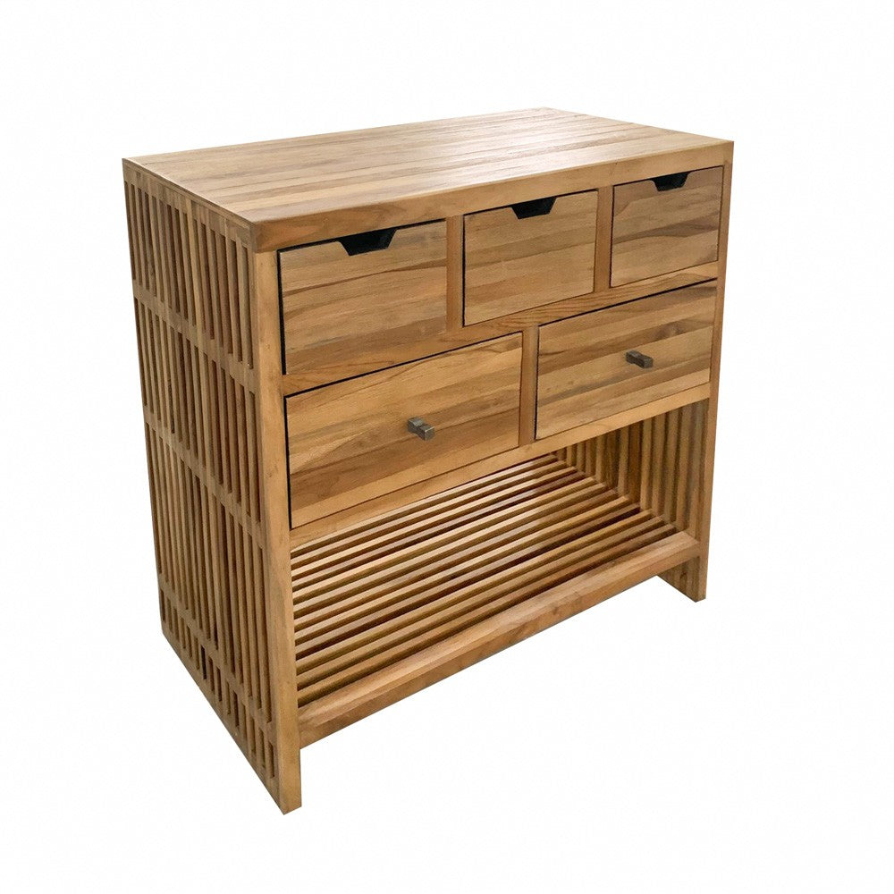 Tara Lane Bari 5 Drawer Console - Teak | TL6445
