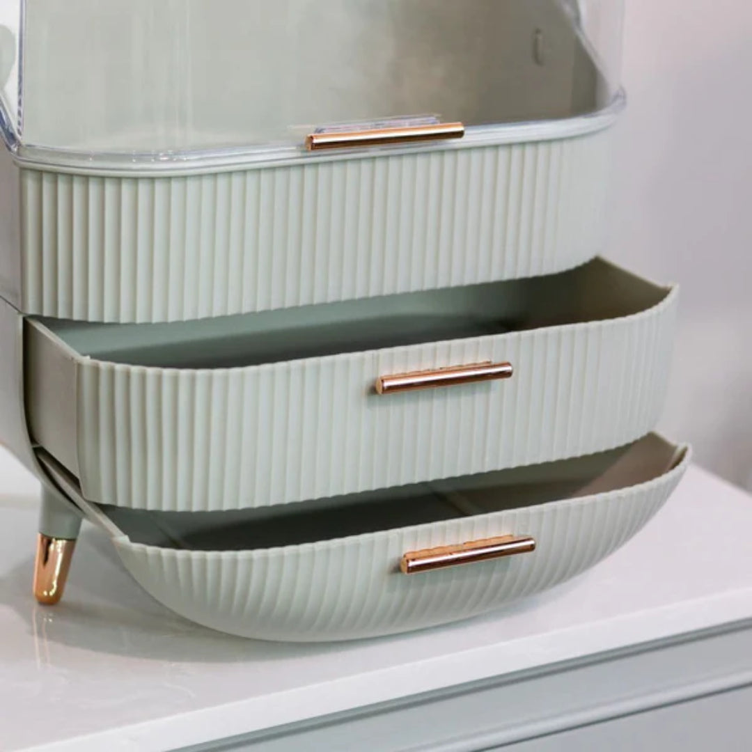 Tara Lane Cosmetics Makeup Storage Box 2 Drawer - Duck Egg | TL6643