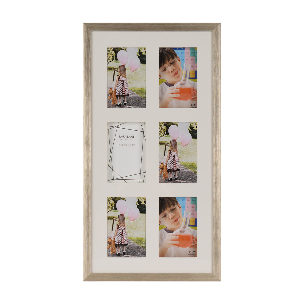 Tara Lane Gallery Collage 6 Picture Photo Frame 4 x 6 - Champagne | TL6669