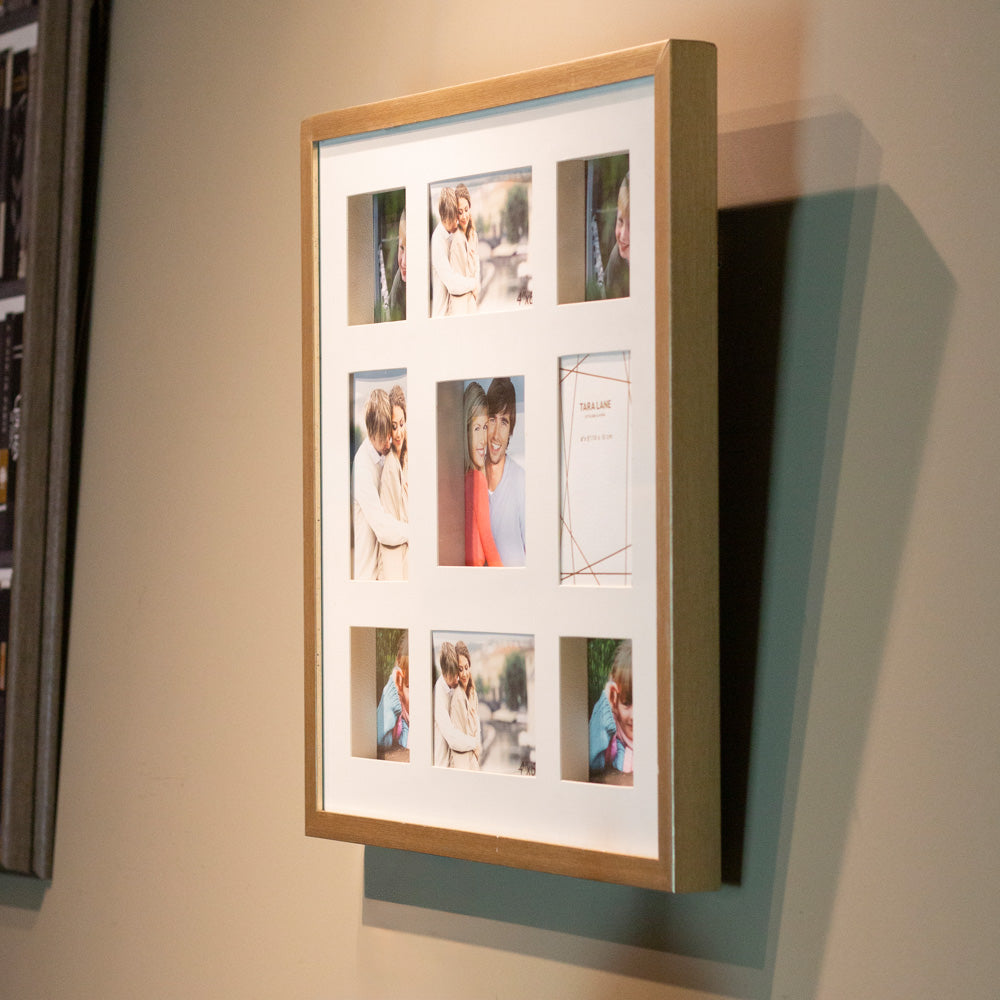 Tara Lane Gallery Collage 9 Picture Multi Photo Frame - Champagne | TL6671
