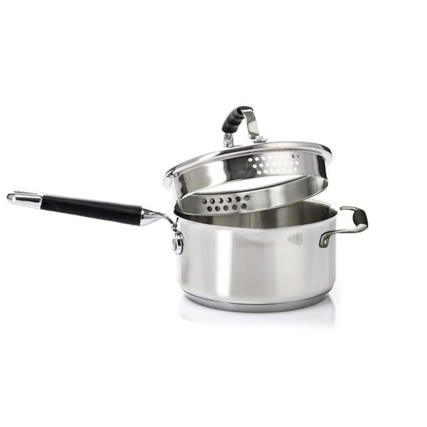 Steelex 22cm Saucepan with Glass Lid | Stainless Steel