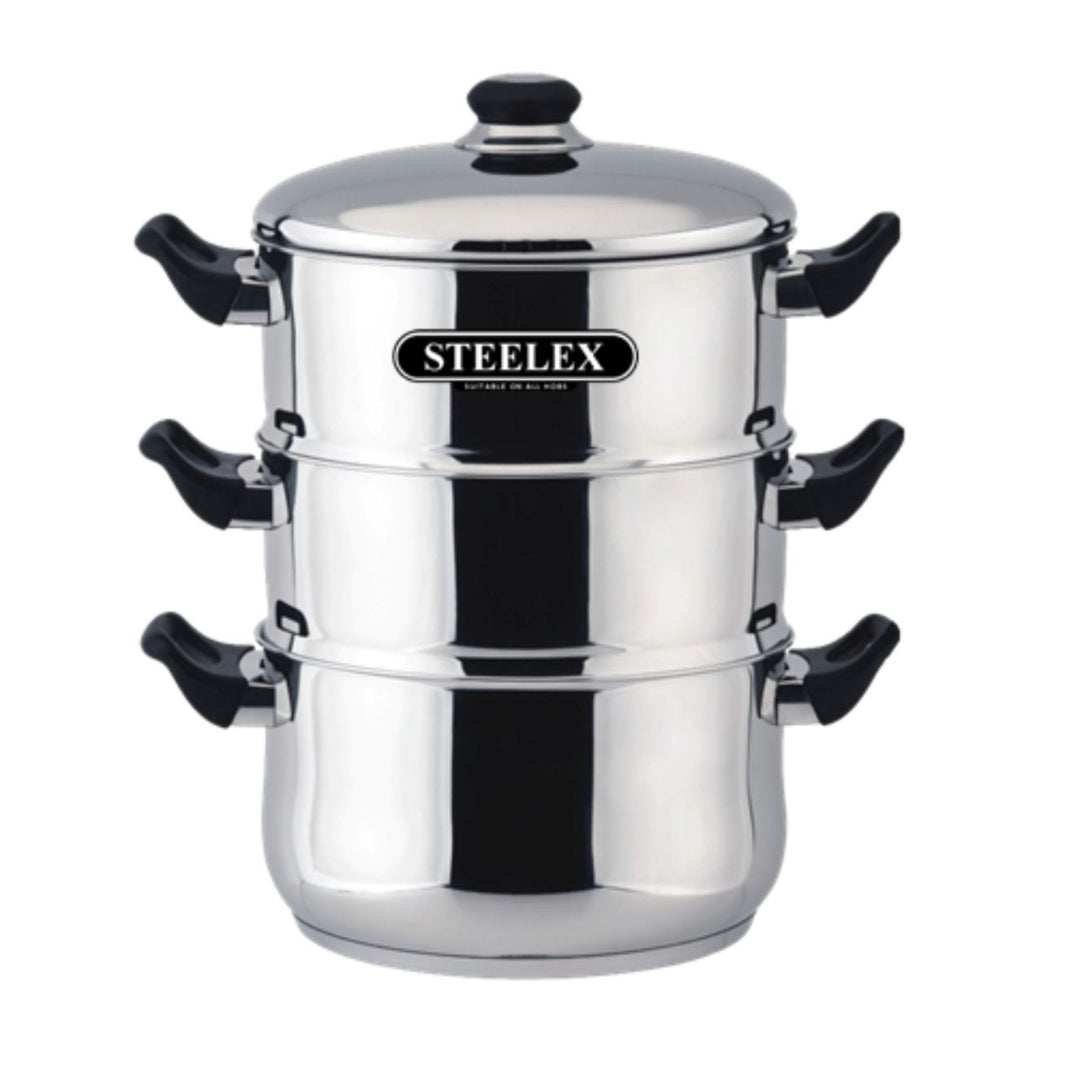 Steelex 3 Tier 18cm Steamer - Stainless Steel | ST9618