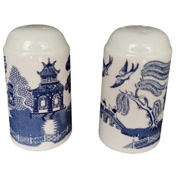 Dunlevy Blue Willow Salt & Pepper Set | Cruet Shakers