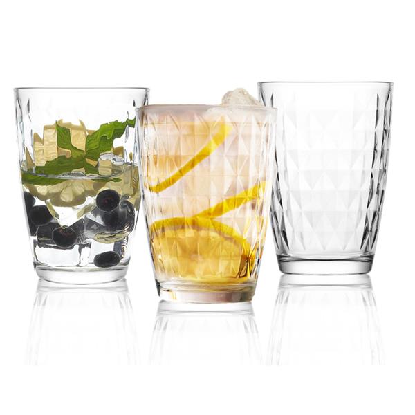 Steelex Diamond Hiball Glasses 40cl Set of 3 | Tumblers