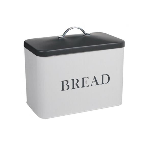 Dunlevy Lift Lid Bread Bin 34cm - White with Grey Lid | TE1006