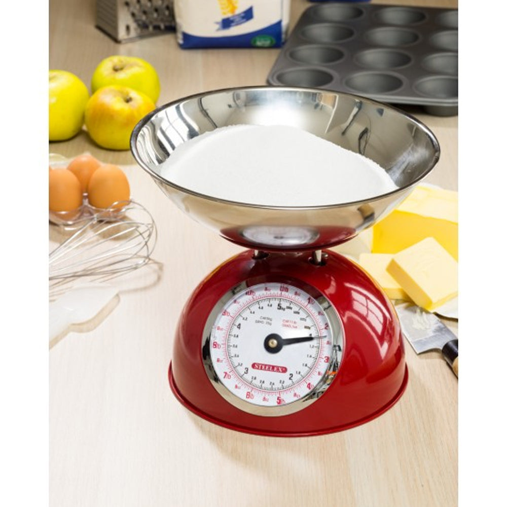 Steelex Metal Kitchen Scales - Red | SC1005R