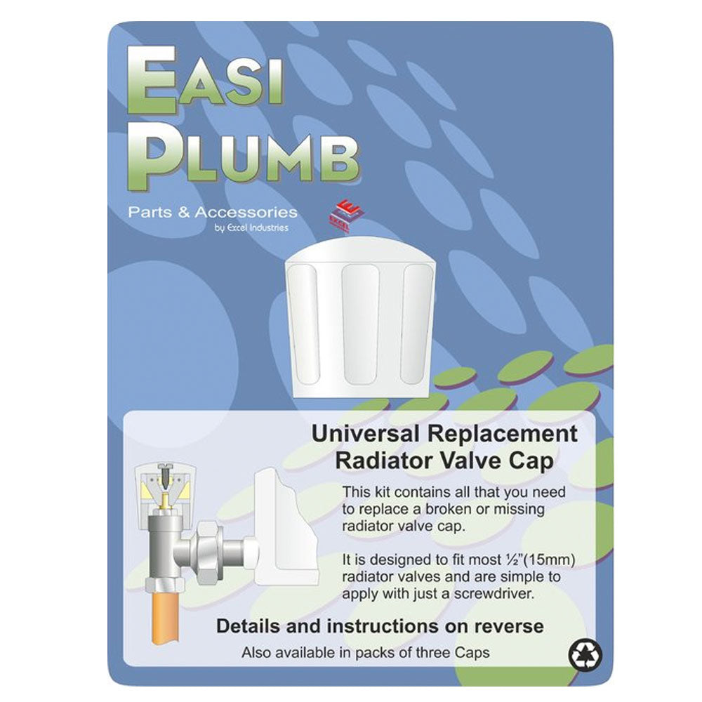 Easi Plumb Universal Replacement Radiator Valve Cap Head - White | EPRRH1
