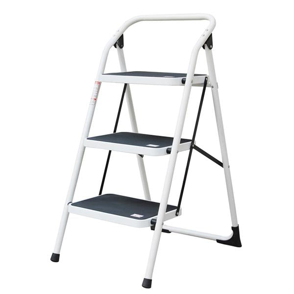 Proplus 3 Tread Step Stool Ladder White | Folding Steps