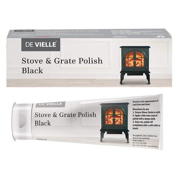 De Vielle Black Stove & Grate Polish 100ml | Heat Resist