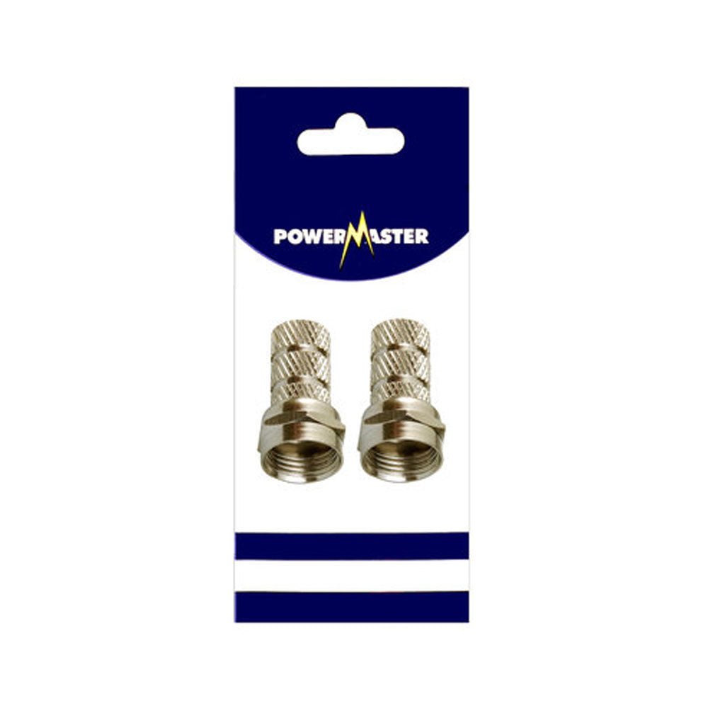 Powermaster Screw in Satellite Plugs F Connectors 2 Pack | 1521-14