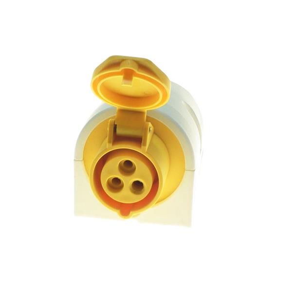 Powermaster 16A 110V Yellow Socket | 2 Pin + Earth Site