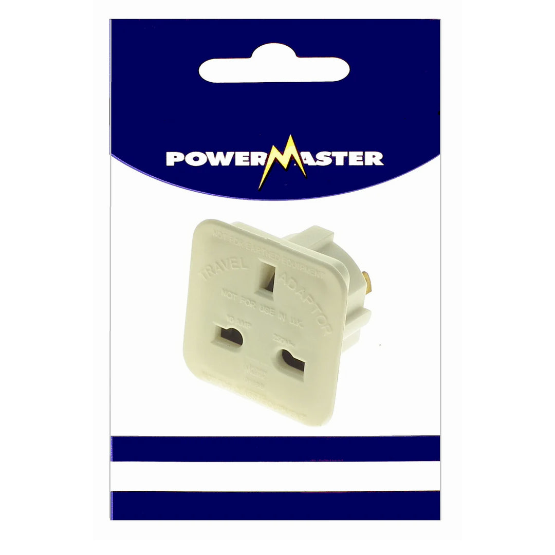 Powermaster Travel Adaptor UK to USA 2 Pin Flat 13A | 1378-20