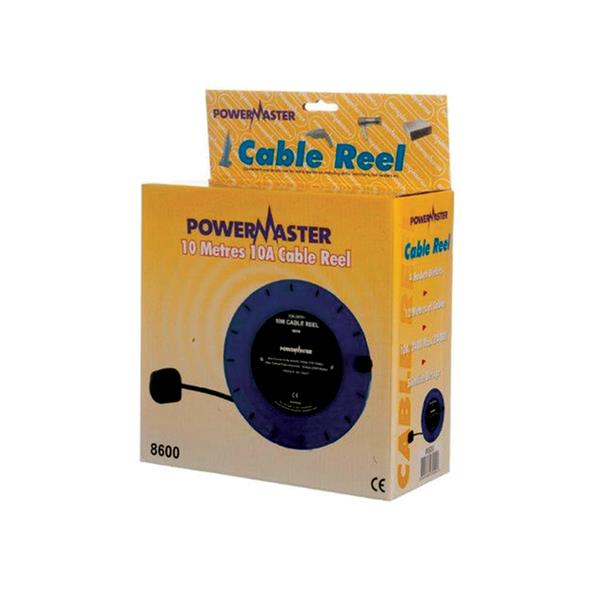 Powermaster 10 Metre Cable Reel | 4 Socket Extension Reel