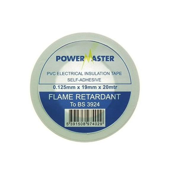 Powermaster Insulating Tape 20m White 19mm | Electrical Tape