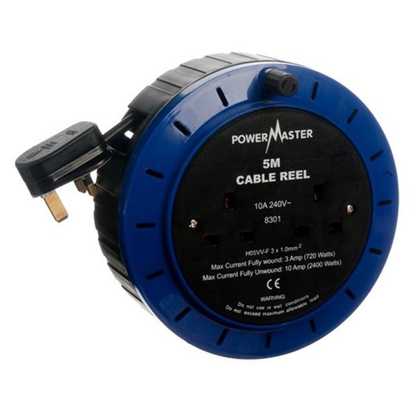 Powermaster 5 Metre 10A Cable Reel 230V | Extension Reel