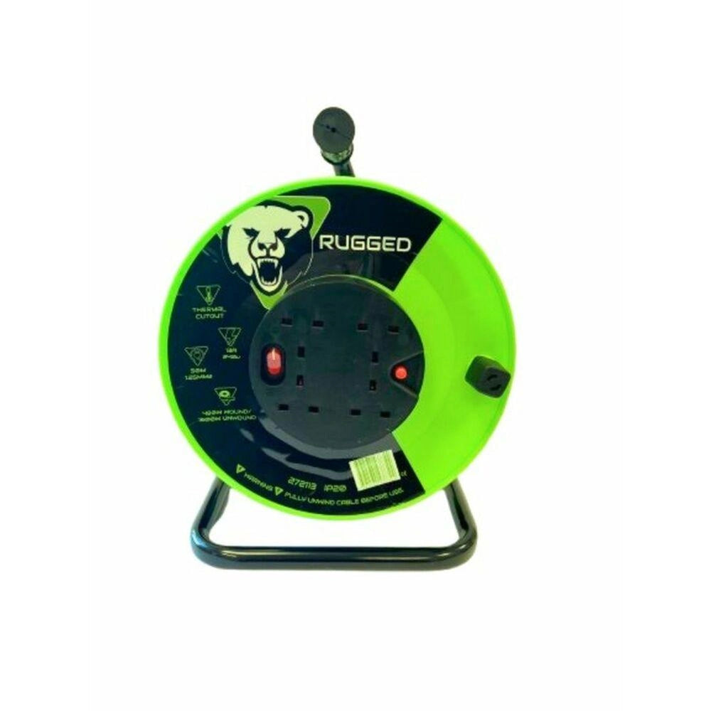 Rugged 50 Metre 13A 4 Socket Cable Reel 
