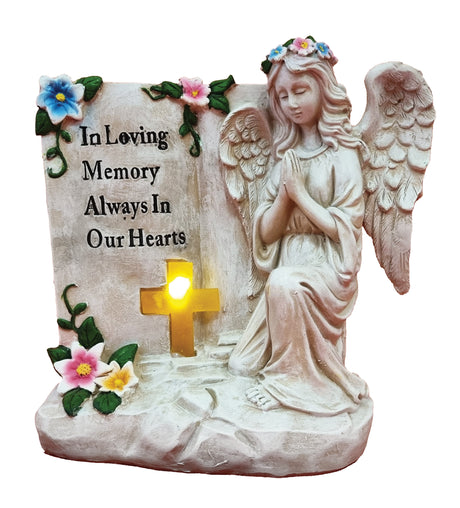 WGP Praying Angel with Solar Cross Grave Memorial | 6152