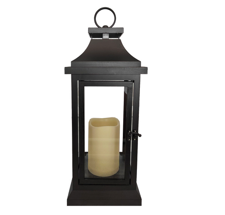 WGP Lantern with LED Candle 36cm - Black | 6116