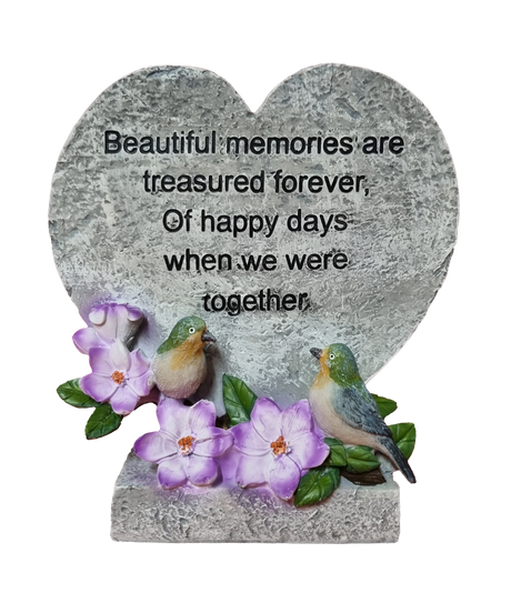 WGP Birds on Heart with Flowers Grave Ornament | 6209